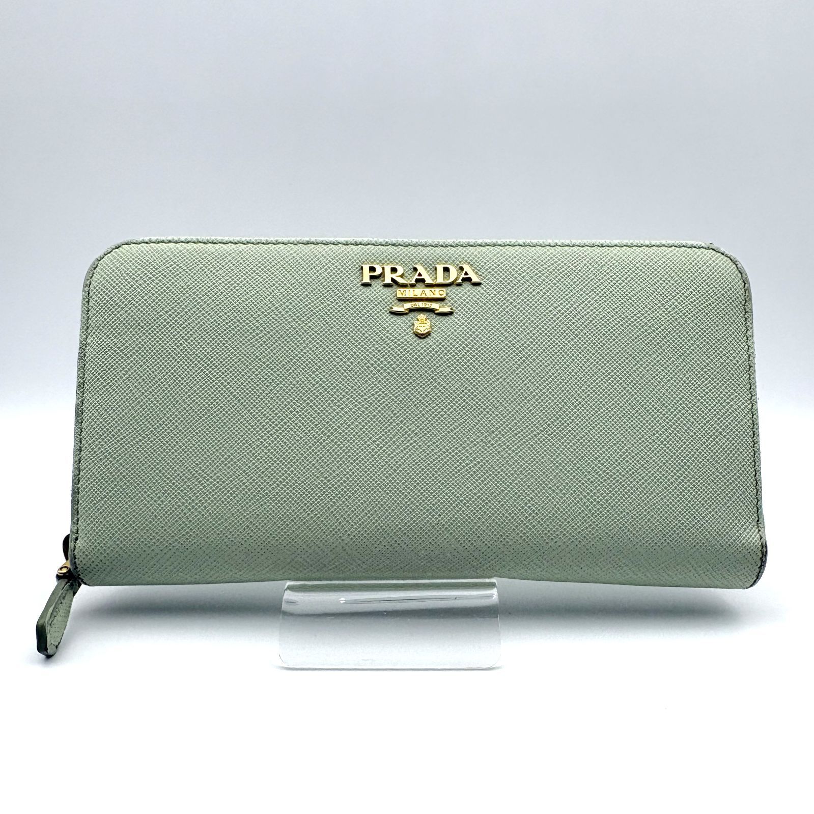 箱付／美品 】PRADA プラダ ラウンドジップ 長財布 サフィアーノレザー 