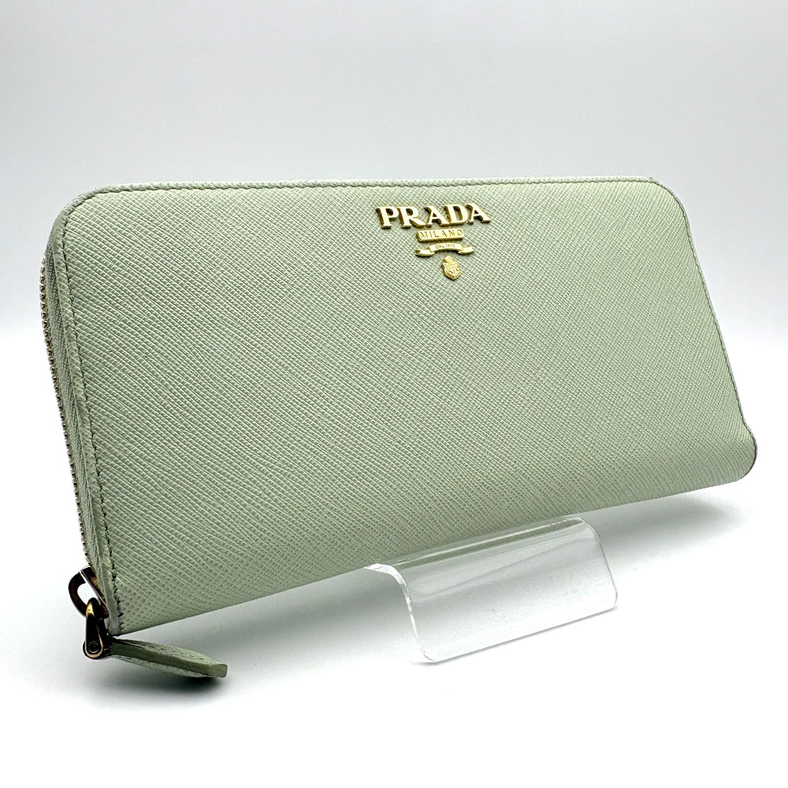 箱付／美品 】PRADA プラダ ラウンドジップ 長財布 サフィアーノレザー 