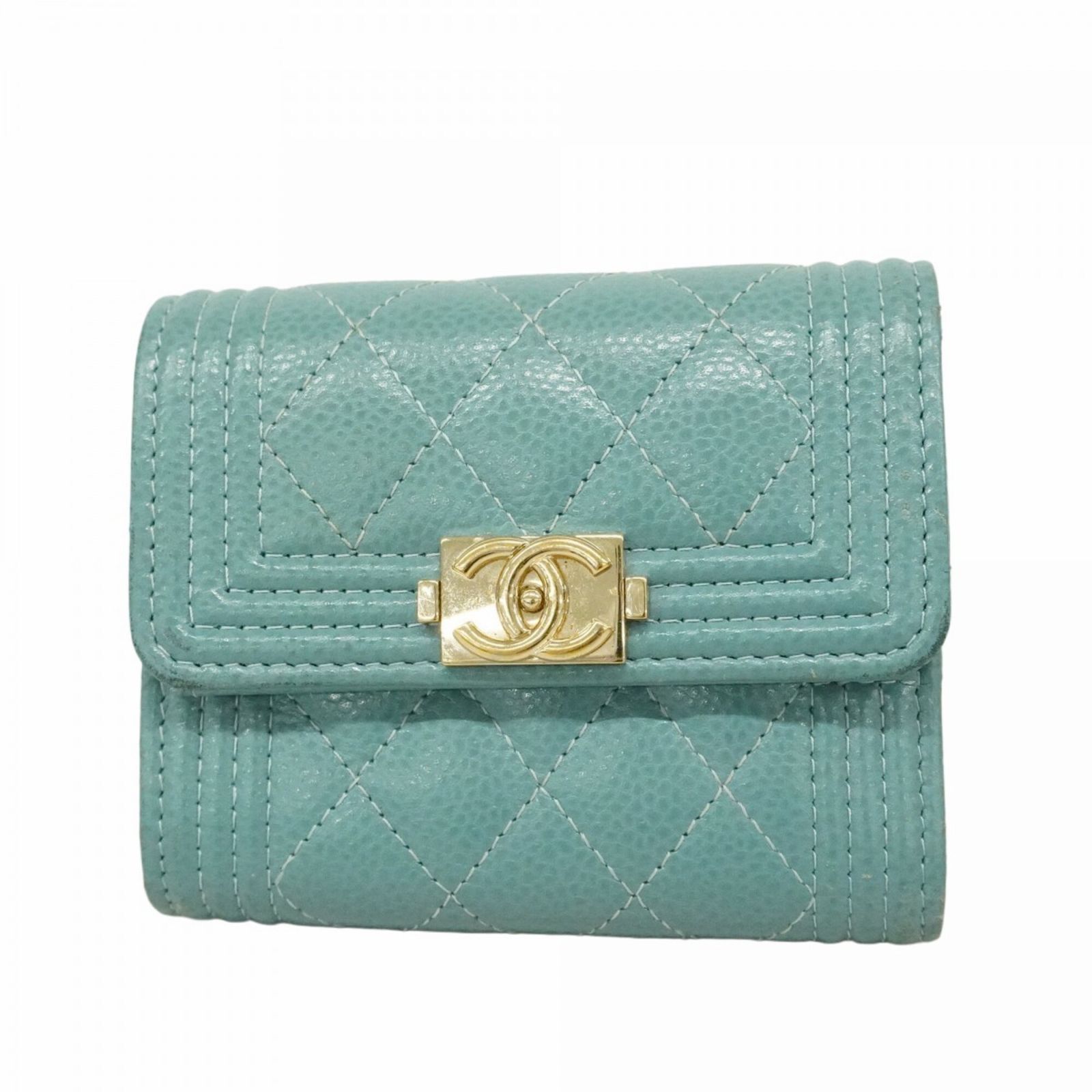 シャネル(Chanel) シャネル 三つ折り財布 ボーイシャネル キャビア