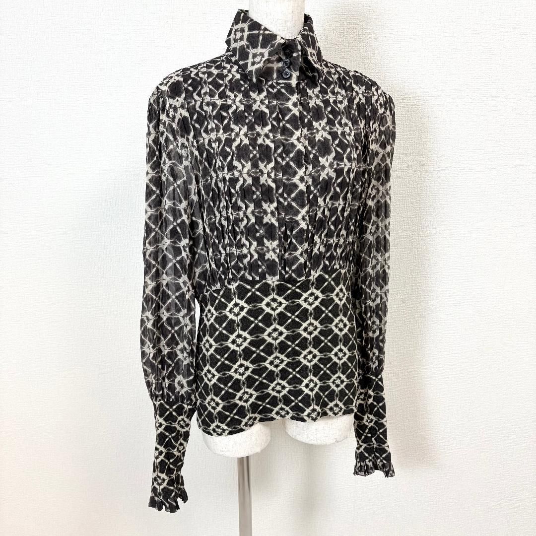 美品】 GIANFRANCO FERRE 長袖シルクブラウス 46 グレー - メルカリ