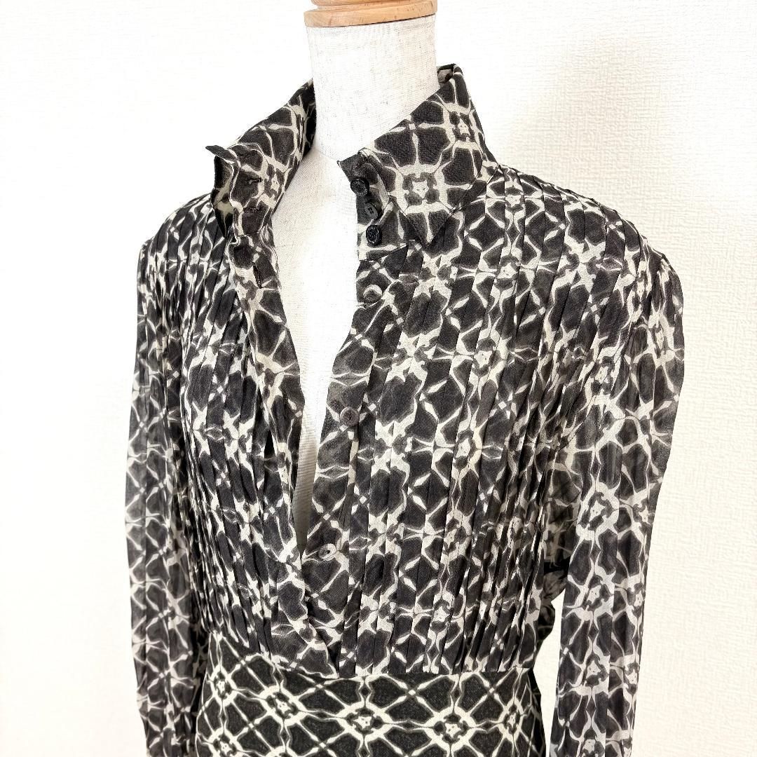 美品】 GIANFRANCO FERRE 長袖シルクブラウス 46 グレー - メルカリ
