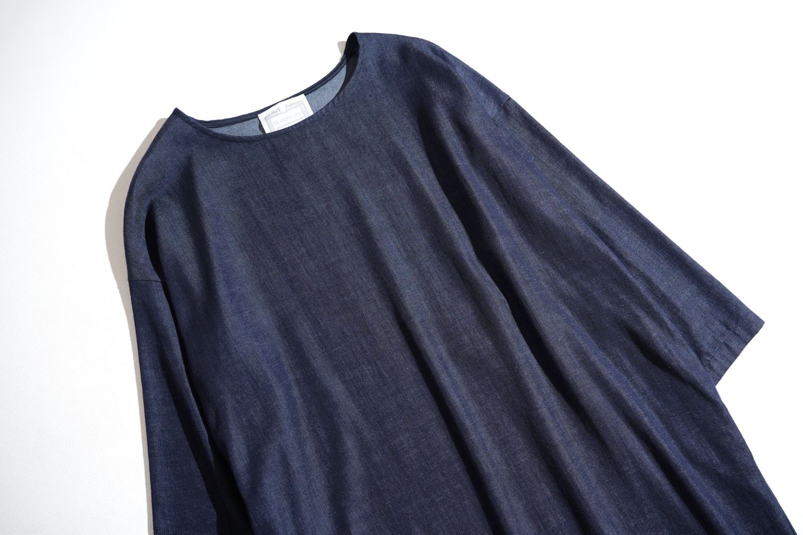 309t*美品 ビアズリー BEARDSLEY デニム風 チュニックワンピース 0 S