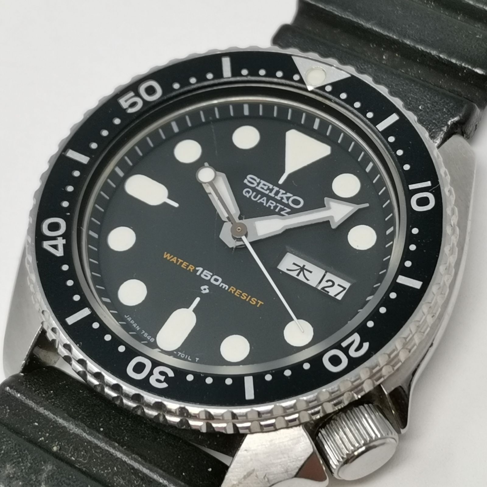 セイコー メンズ 腕時計 ブラック ダイバー 7548-7000 クォーツ 中古品 電池切れ 管理番号ARCAYKO575