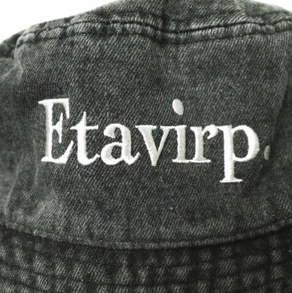 Etavirp エタヴァープ ロゴ刺繍 デニムバケットハット S/M WASHED BLACK newhattan 帽子【中古】【Etavirp】 Etavirp エタヴァープ ロゴ刺繍 デニムバケットハット S/M WASHED