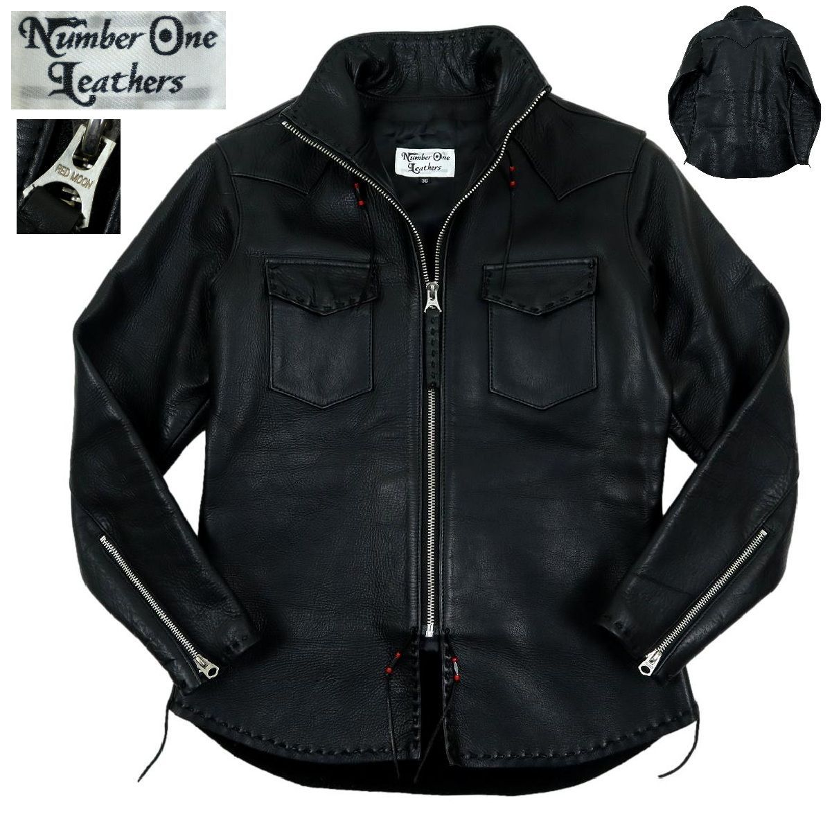 S3792】【美品】【日本製】RED MOON NUMBER ONE LEATHER レッドムーン 