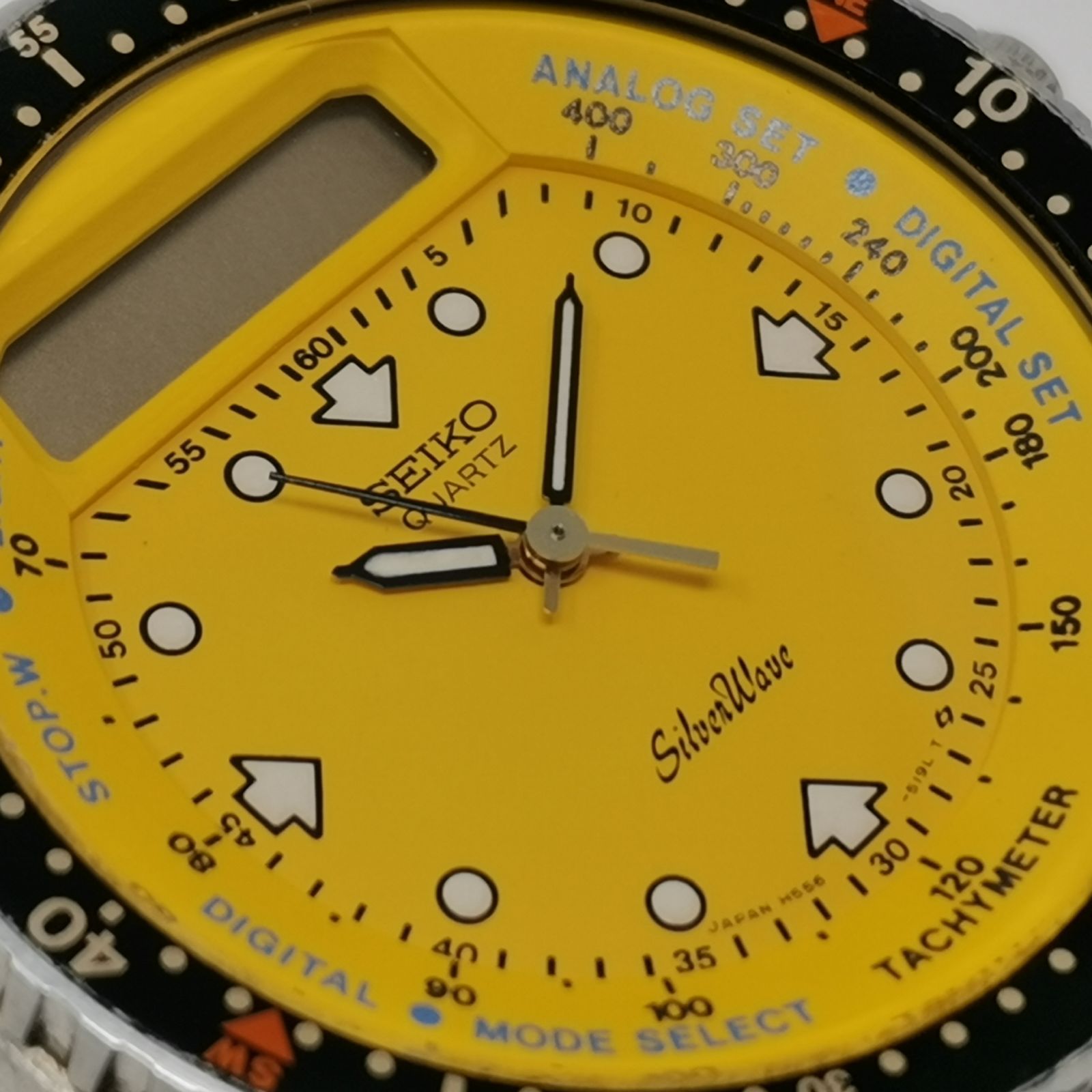 SEIKO シルバーウェーブ　H556-510B イエロー　クォーツ　ケースのみ　動作未確認　中古品　管理番号KKVUKO736
