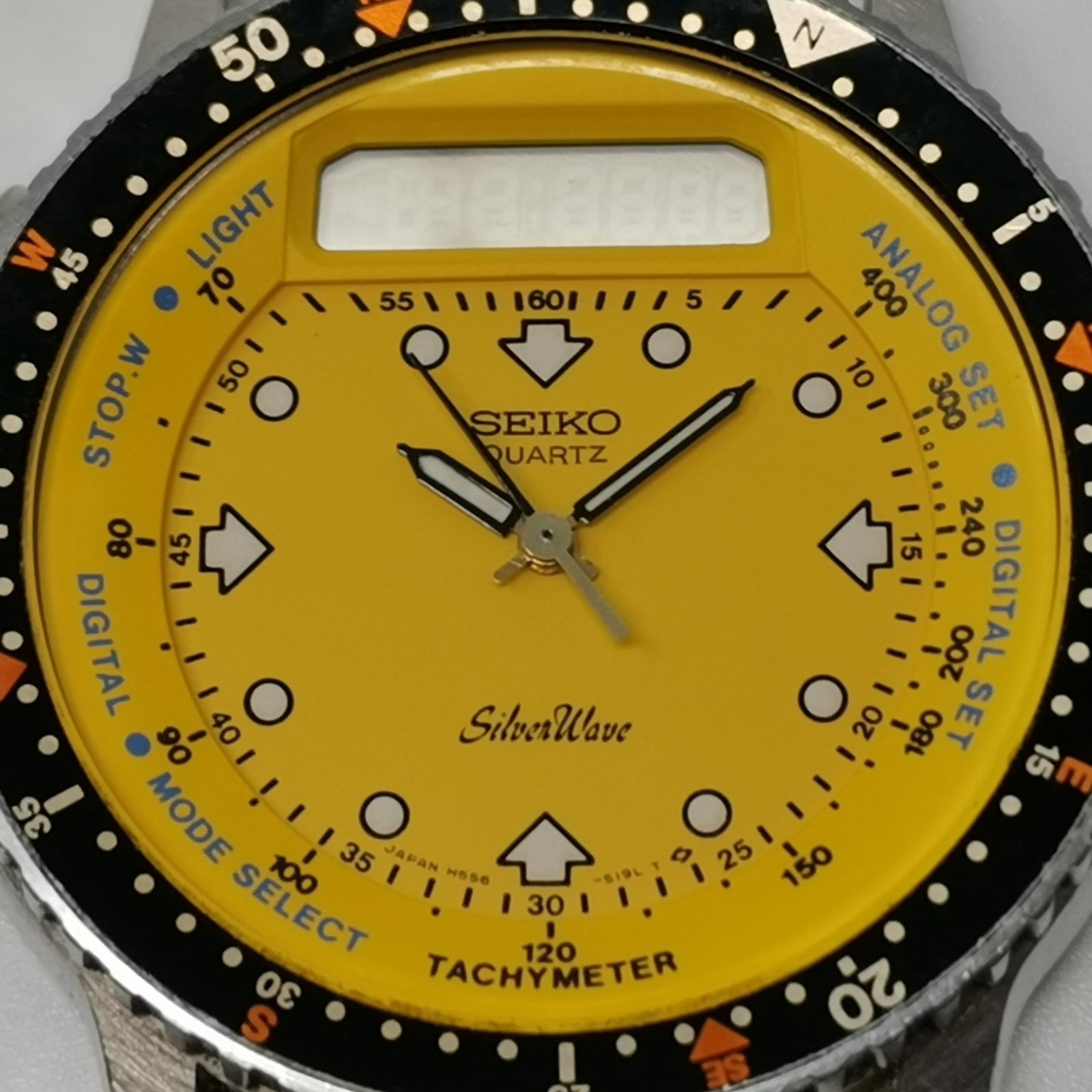 SEIKO シルバーウェーブ　H556-510B イエロー　クォーツ　ケースのみ　動作未確認　中古品　管理番号KKVUKO736