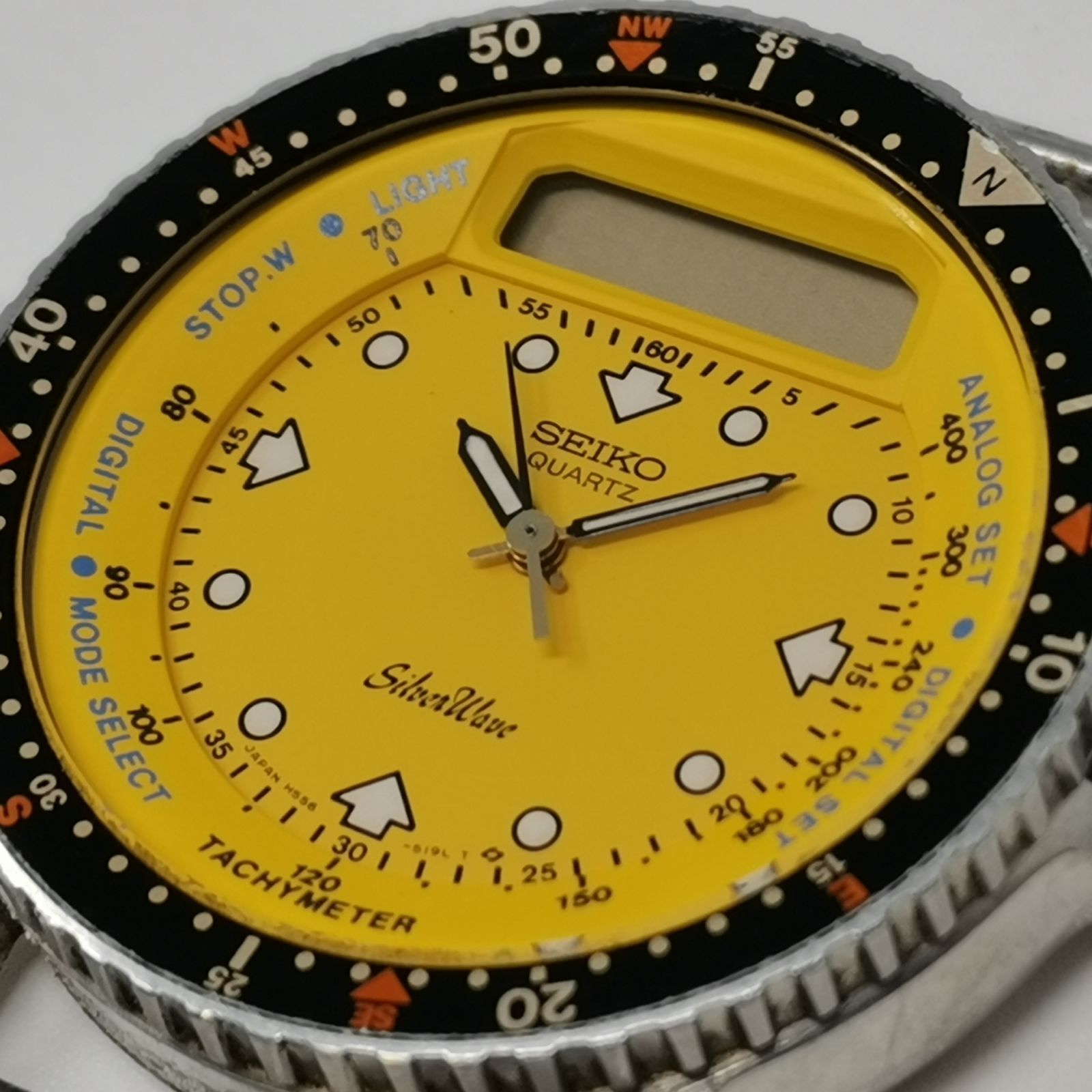 SEIKO シルバーウェーブ　H556-510B イエロー　クォーツ　ケースのみ　動作未確認　中古品　管理番号KKVUKO736
