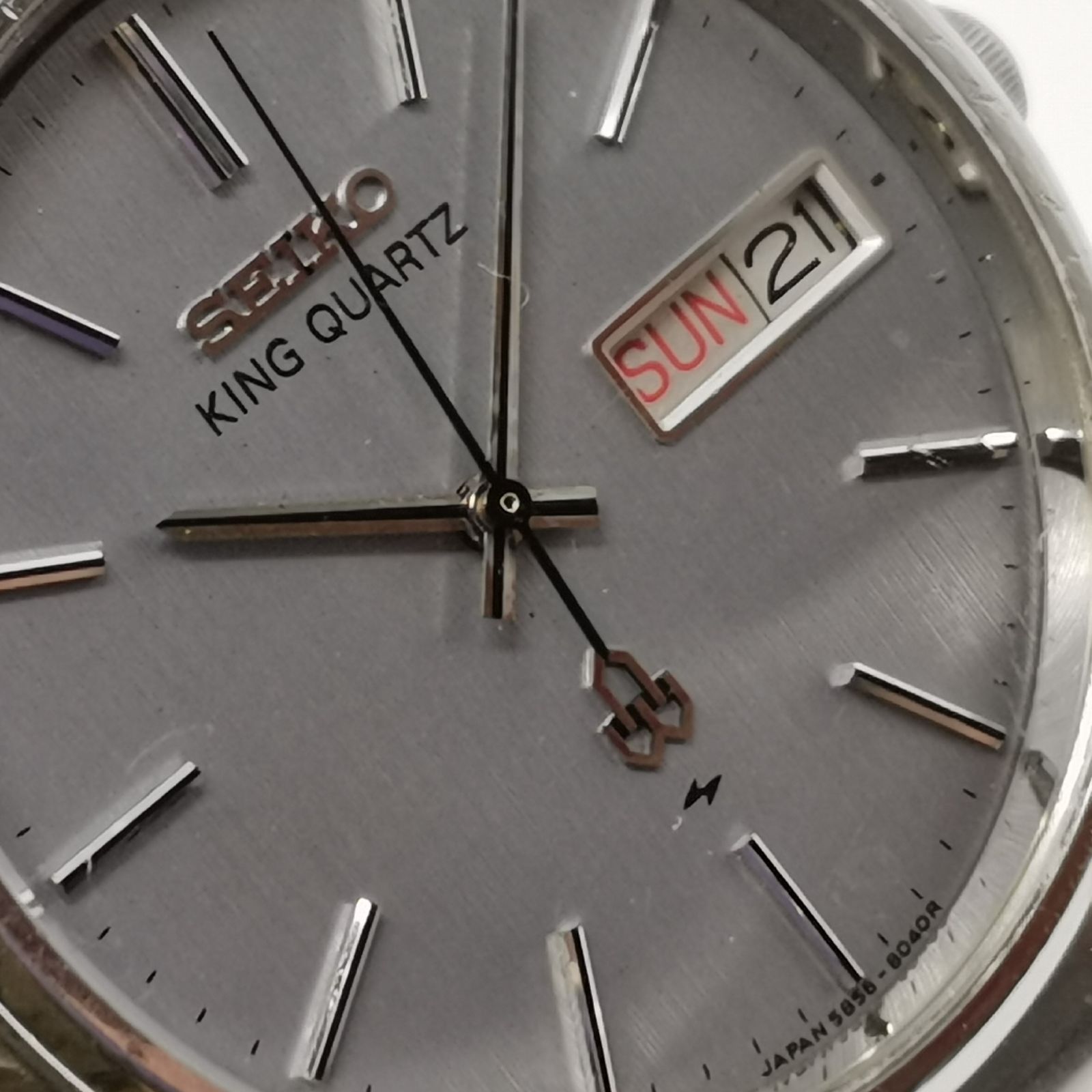 セイコー 時計 中古品 4-384 SEIKO キングクォーツ 5856-8030 シルバー 