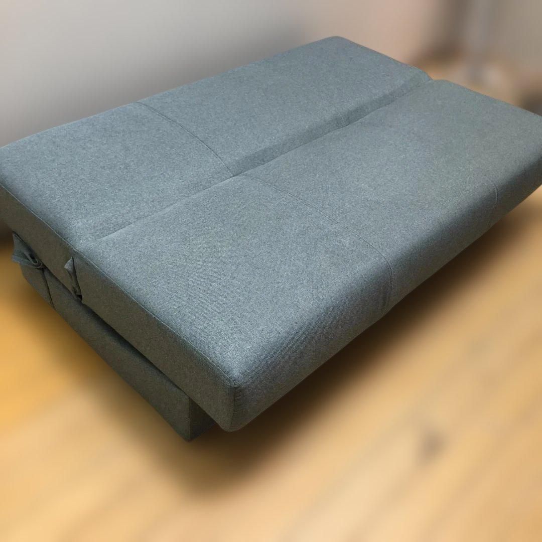 ニトリ ソファベッド MOBEL 2P グレー 布張り 折りたたみソファベッド