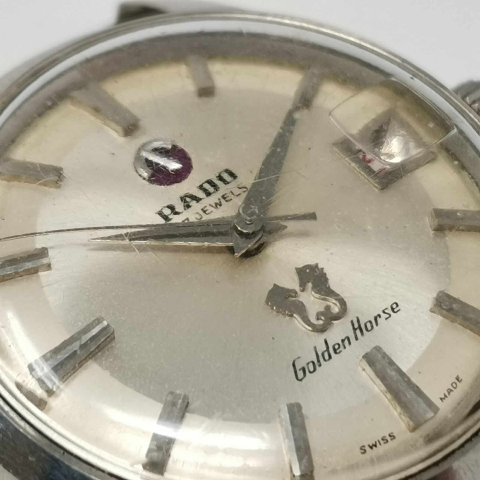 RADO Golden Horse ビンテージ自動巻き腕時計※動きません、現状品 RADO Golden Horse 自動巻き時計 ベルトちぎれ 稼働 ヴィンテージ 中古