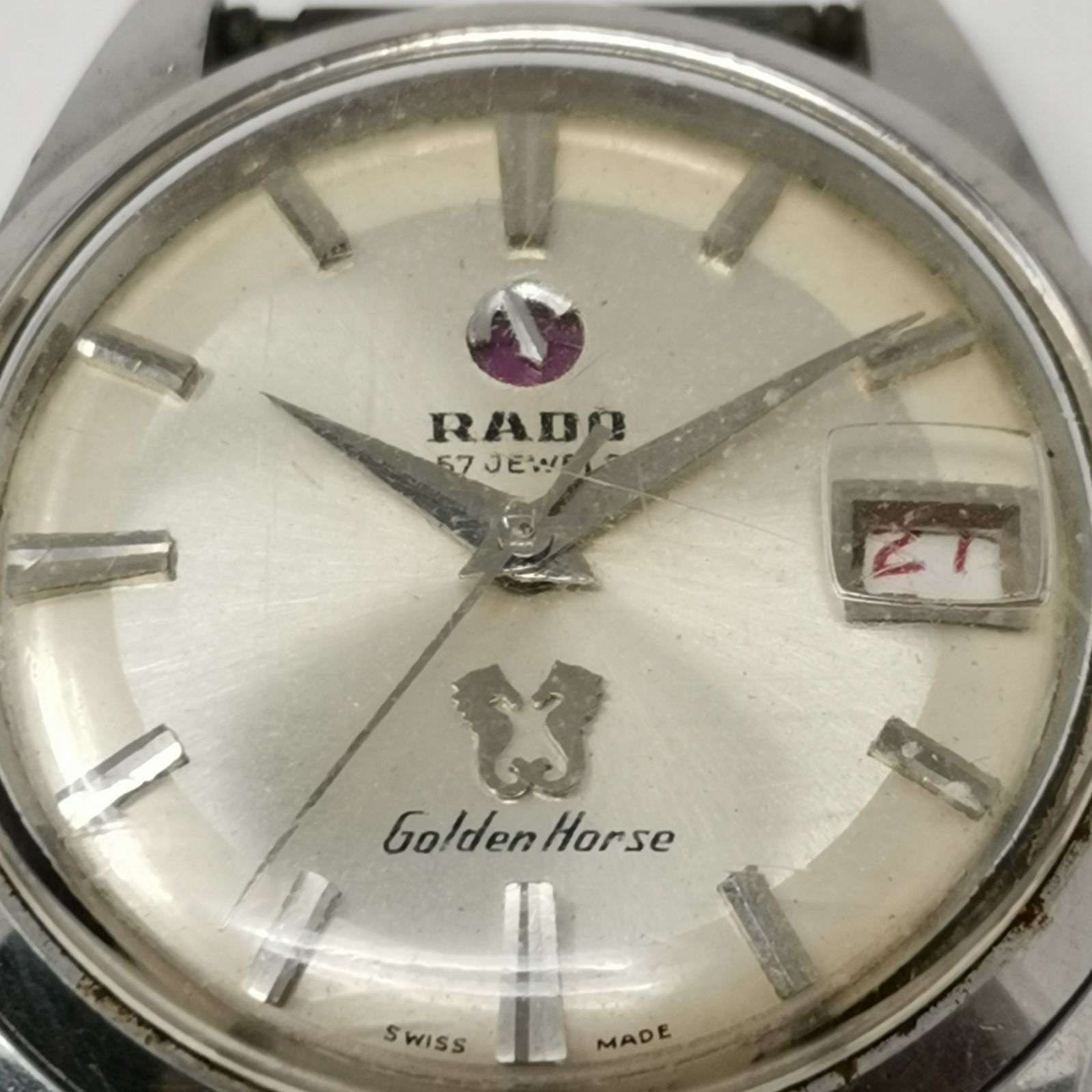 RADO Golden Horse 自動巻き時計 ベルトちぎれ 稼働 ヴィンテージ 中古 