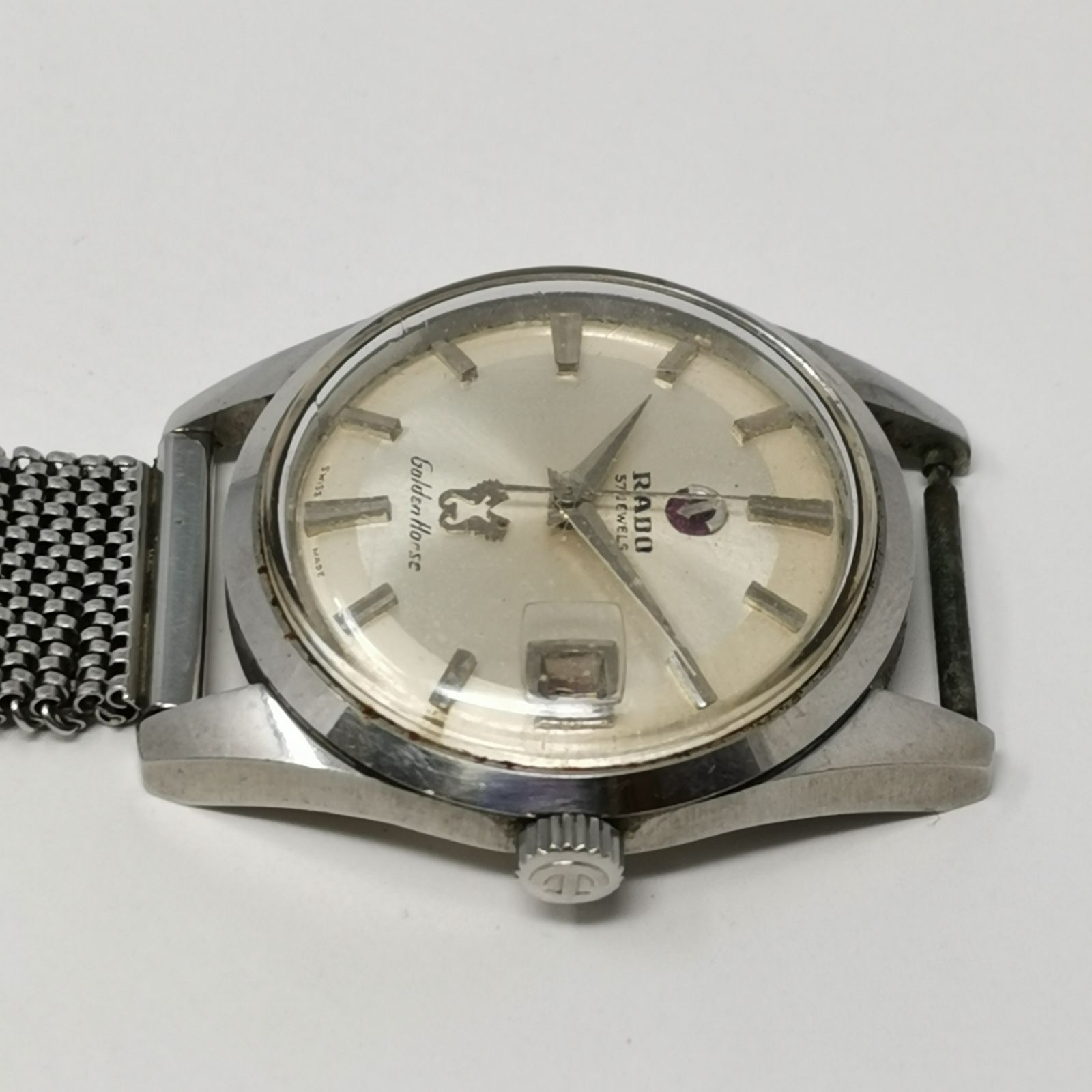 RADO Golden Horse ビンテージ自動巻き腕時計※動きません、現状品 RADO Golden Horse 自動巻き時計 ベルトちぎれ 稼働 ヴィンテージ 中古