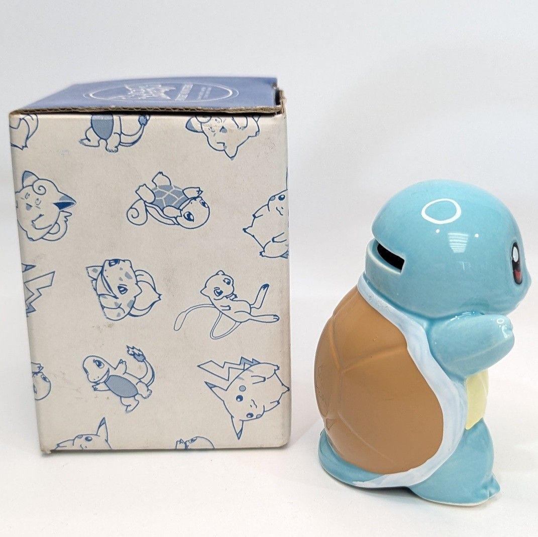 【レトロ・希少】　ポケモン 貯金箱　陶器製 5体＋アミューズメント2体　Lサイズ 当時物 ゼニガメ 陶器 貯金箱 東海工芸美術社 ポケモン レトロ 箱付き