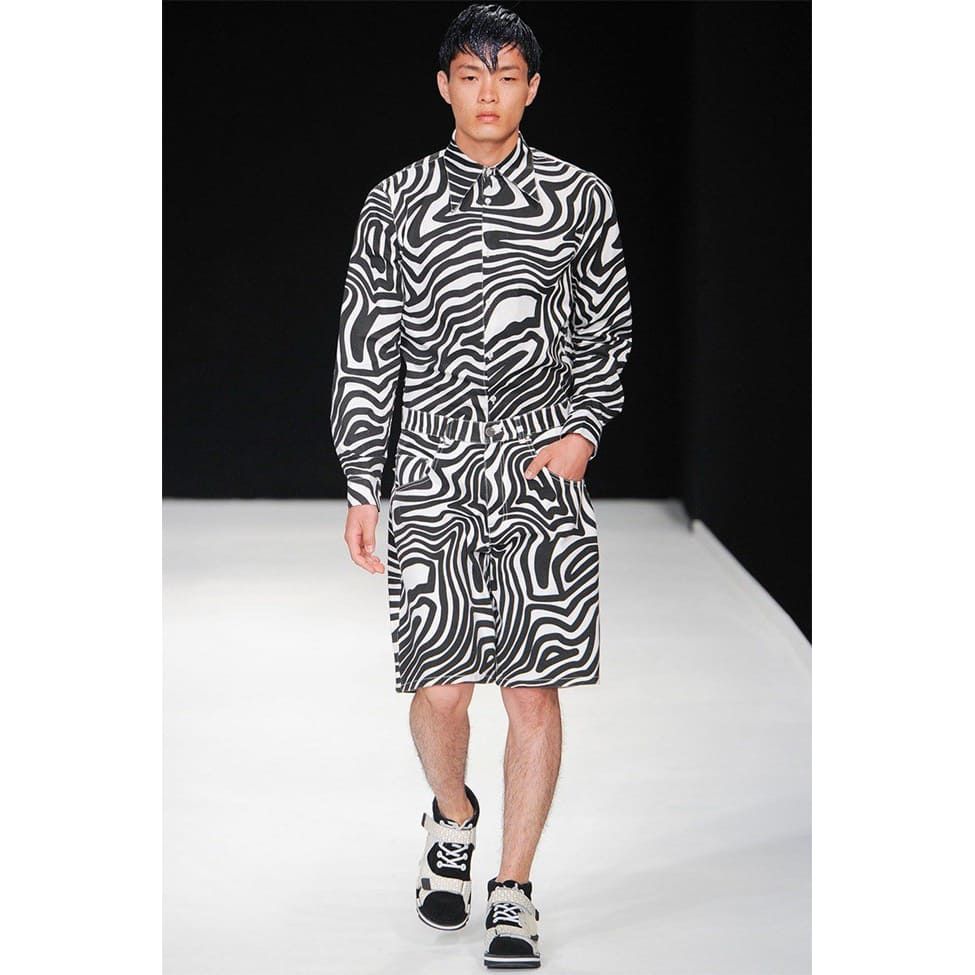 CHRISTOPHER SHANNON | SWIRL SHORTS (BLACK/WHITE) ショーツ ショートパンツ ハーフパンツ 渦巻き ゼブラ柄 ボトムス メンズ ブラック ホワイト