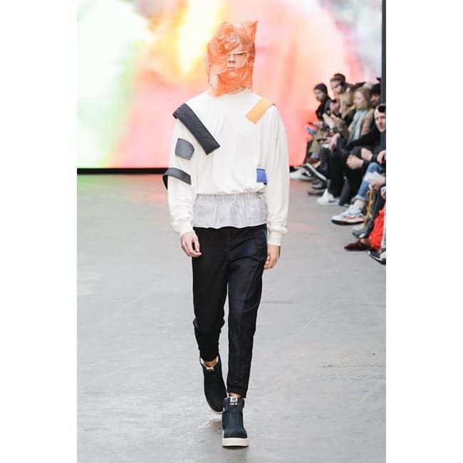 CHRISTOPHER SHANNON | TEDDY TEXTURE JERSEY TAPED TRACKPANTS (BLACK) トラックパンツ スウェットパンツ テーパード ボトムス メンズ ブラック
