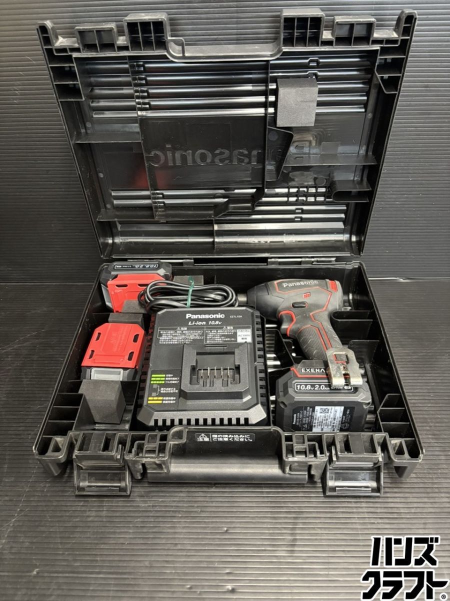 【中古】パナソニック　充電インパクトドライバ10.8V　EZ1P31T1R　ケース、充電器、バッテリ×3【ハンズクラフト熊本けやき通り店】【店頭取引限定】 ♭【中古品】パナソニック EZ1P31T1R 充電インパクトドライバ 10.8V