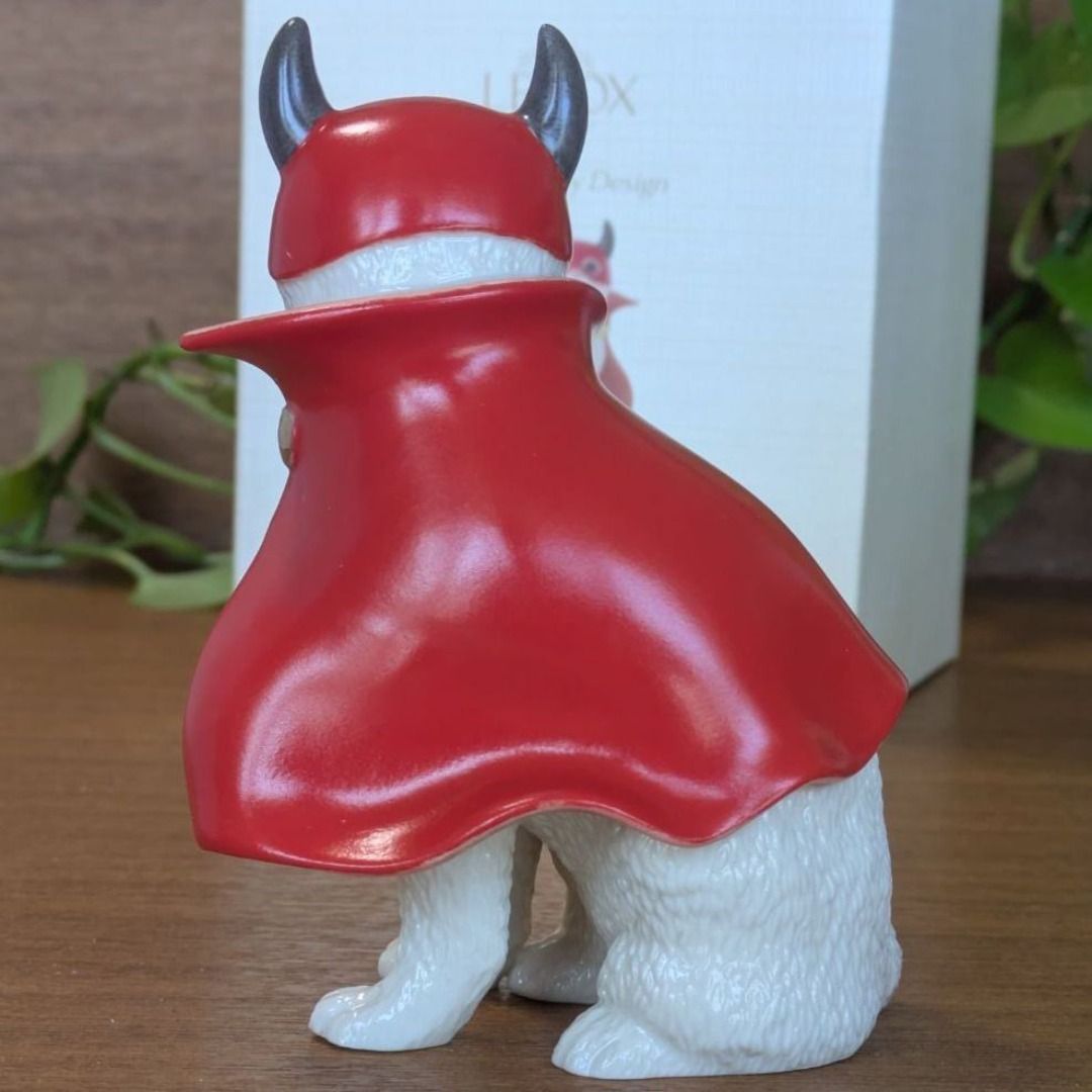 大きなサイズ レノックス 小悪魔 猫 陶器 置物 デビル ペルシャ猫 24K