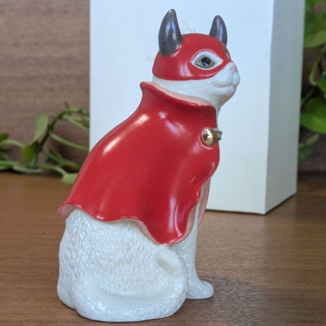 大きなサイズ レノックス 小悪魔 猫 陶器 置物 デビル ペルシャ猫 24K