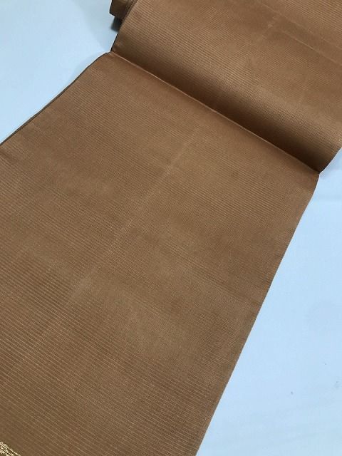 【中古】袋帯 正絹 薄茶絽地に鳳凰文様 夏帯 【中古】袋帯 正絹 薄茶絽地に鳳凰文様 夏帯