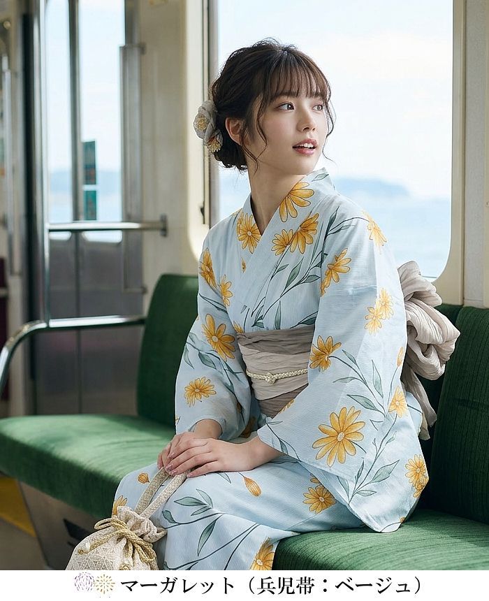 2026年販売開始！マーガレット 【F】簡単！1人で着れる 綿 浴衣 レディース セパレート 浴衣 3点セット 二部式 浴衣+帯 セパレート浴衣 花火大会 夏祭り 盆踊り フリーサイズ ワンピース浴衣 は下のこのショップの商品をすべて見るよりご覧ください