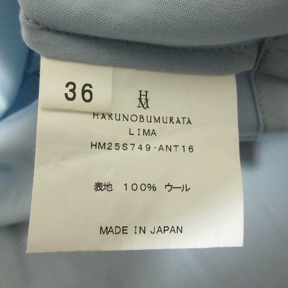 美品 クリーニング済 HARUNOBUMURATA ハルノブムラタ LIMA ノースリーブ サマーウールシャツ チュニック MH25S749 36 ブルー レディース 古着 中古 USED 美品 クリーニング済 HARUNOBUMURATA ハルノブムラタ LIMA