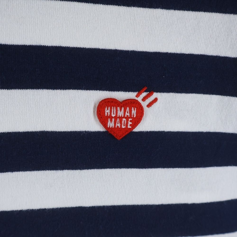 HUMAN MADE (ヒューマンメイド) 胸元ワンポイントロゴ刺繍 ストライプ 