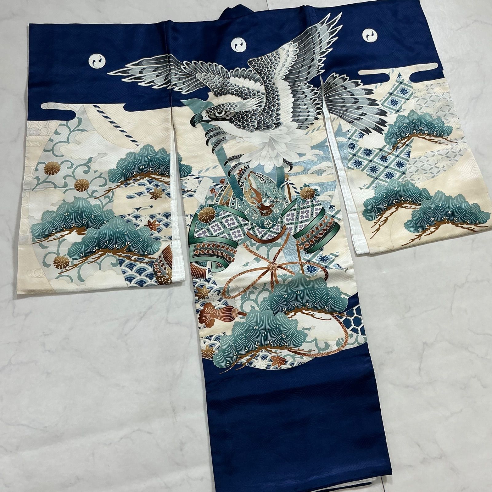 ◆kimono+one◆産着◆未使用同然◆お宮参り◆正絹◆長襦袢付き◆七五三◆男の子◆ U193