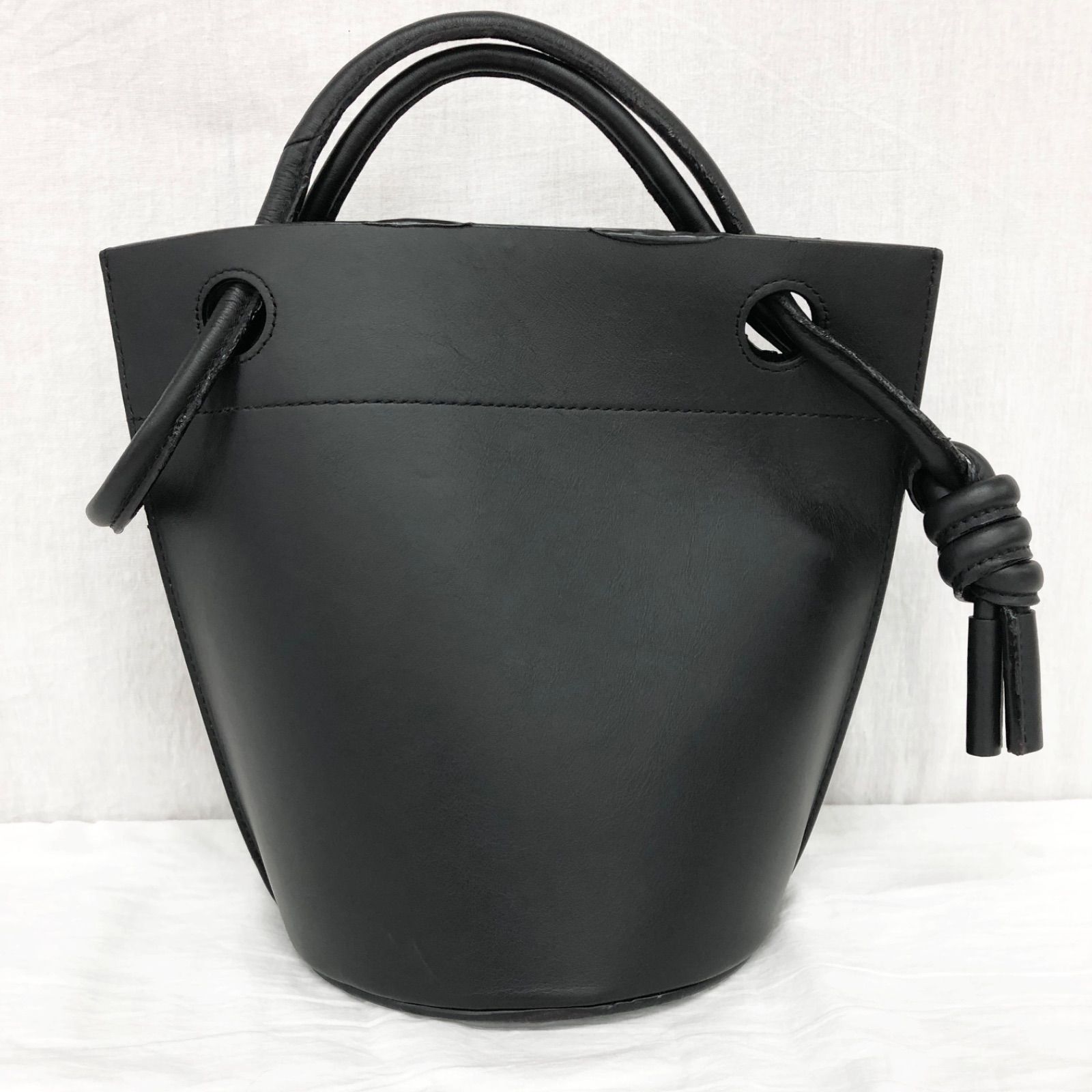 訳あり美品 ORSETTO オルセット CORDA ハンドバッグ カウレザー バケツ