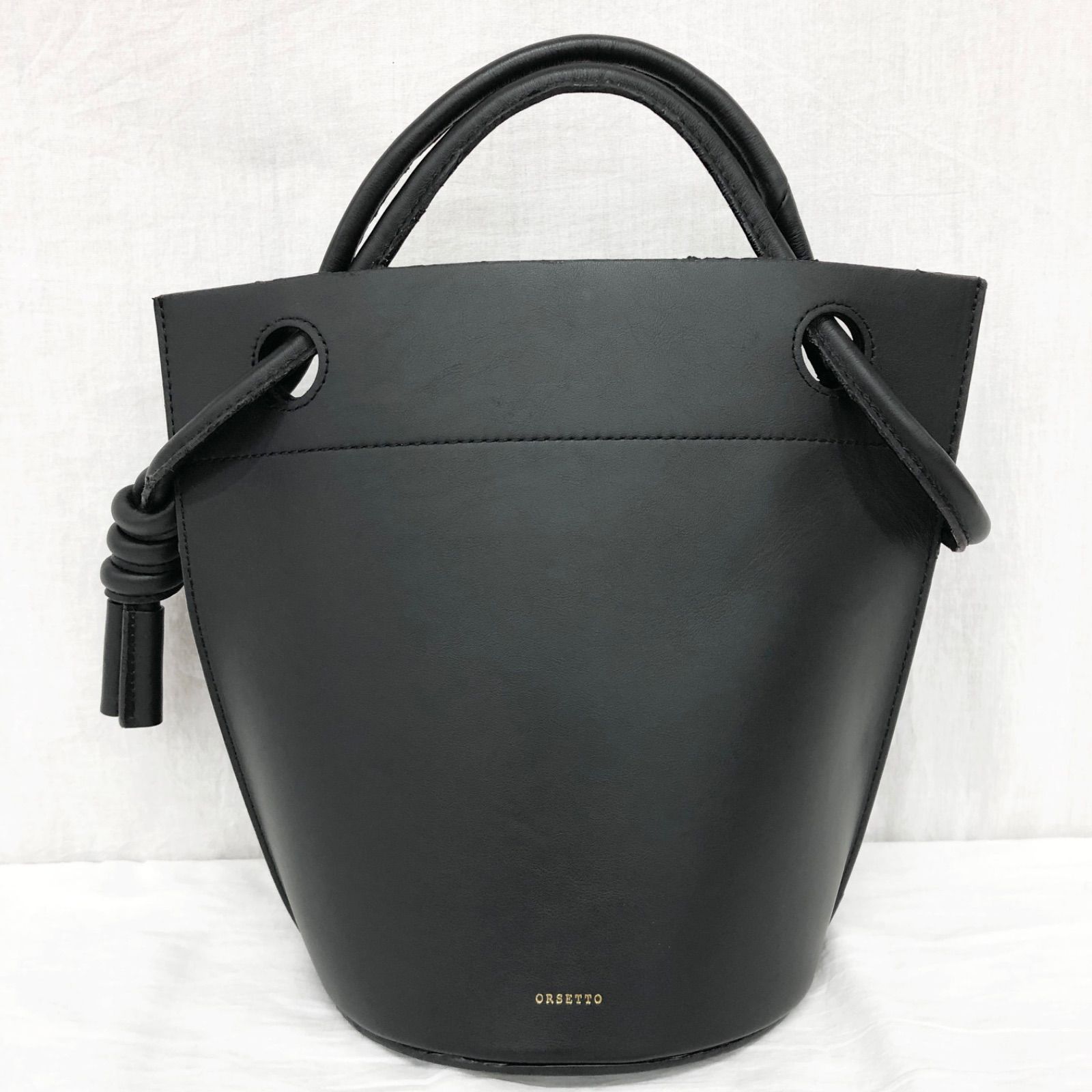 訳あり美品 ORSETTO オルセット CORDA ハンドバッグ カウレザー バケツ