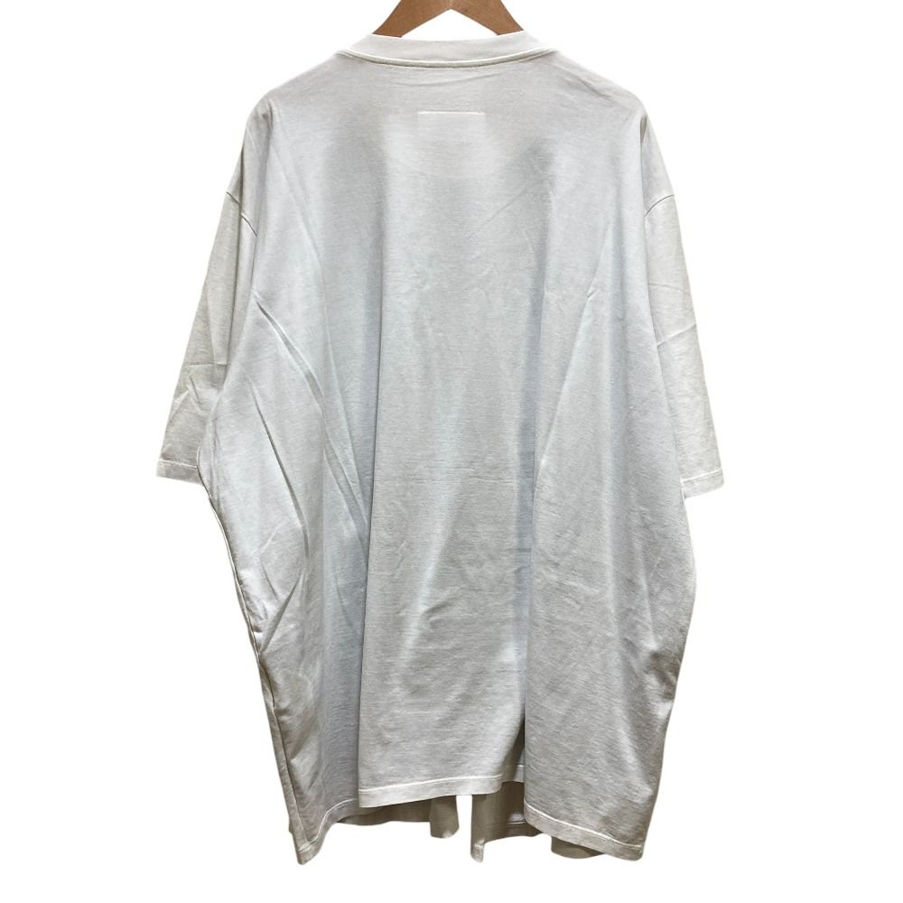 美品 22SS MM6 Maison Margiela エムエムシックス メゾンマルジェラ ロゴプリント レイヤードカットソー S52GC0239 Mサイズ ホワイト レディース 古着 中古 USED 美品 22SS MM6 Maison Margiela エムエムシックス メゾンマルジェラ