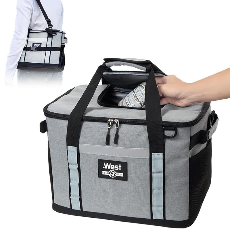 【新品】 クーラーボックス 保冷バッグ【アウトドアガイド推奨】20L 30L 大容量 保冷 保温 5層断熱構造 折りたたみ コンパクト クーラーバッグ キャンプ スポーツ アウトドア (グレー, 20?) 0