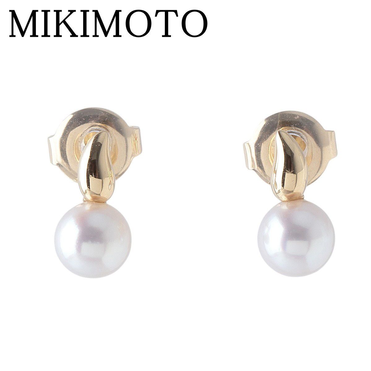 ミキモト パール ピアス アコヤパール5.7mm K18YG 新品仕上げ済