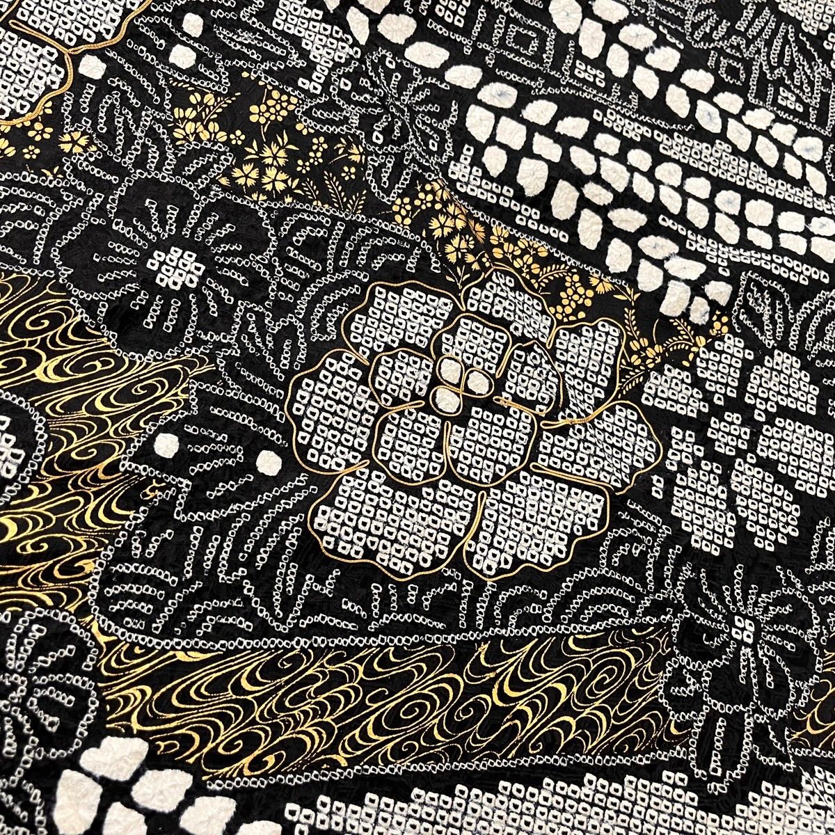 逸品 豪華 総絞り 金彩 金駒刺繍 正絹 訪問着 K1316 - メルカリ