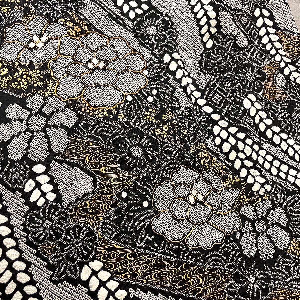 逸品 豪華 総絞り 金彩 金駒刺繍 正絹 訪問着 K1316 - メルカリ