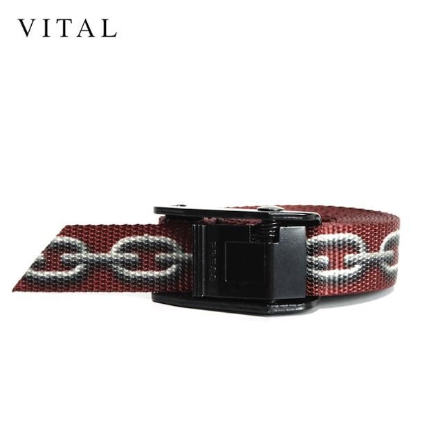VITAL | CHAIN - LINK BELT (BLACK/BURGUNDY) ロングベルト バックルベルト チェーン 無段階 メンズ ブラック バーガンディ