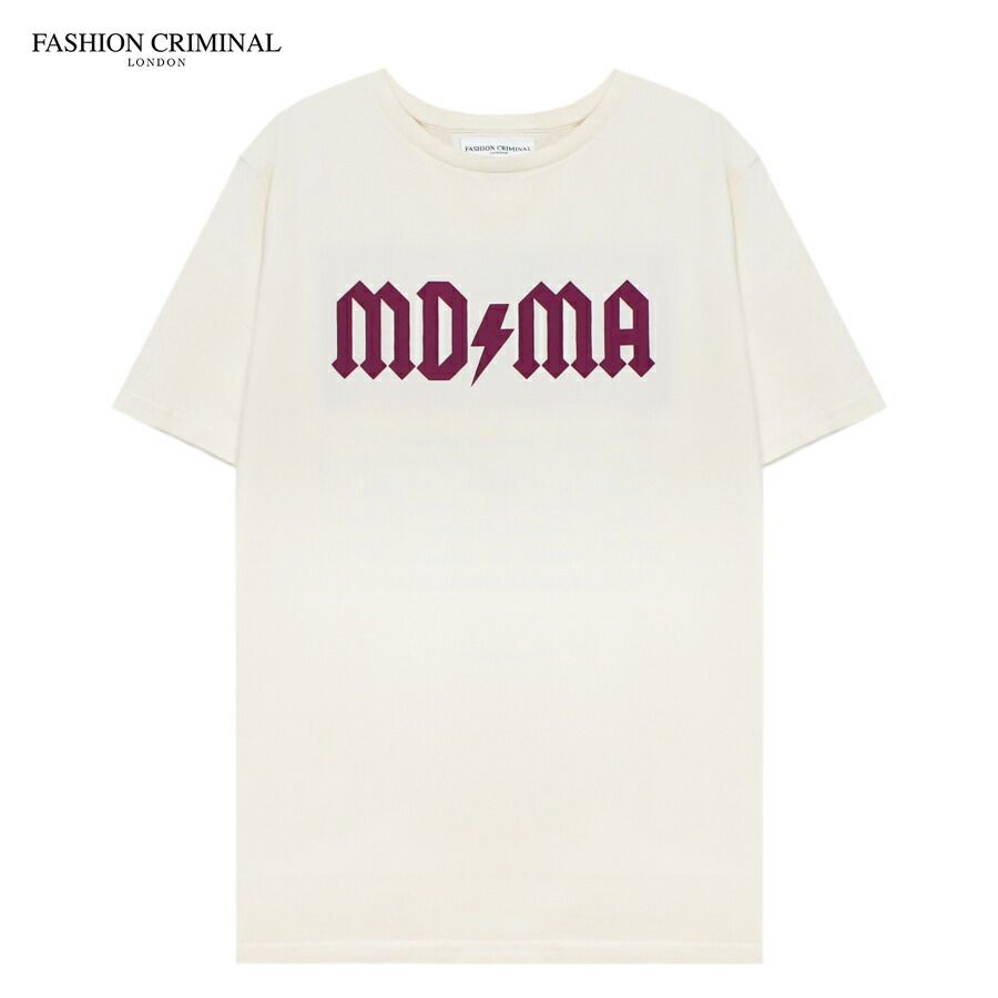 FASHION CRIMINAL LONDON | IVORY & BERRY TEE (IVORY/BERRY) MDMA Tシャツ ロゴ グラフィック プリント トップス メンズ アイボリー ベリー