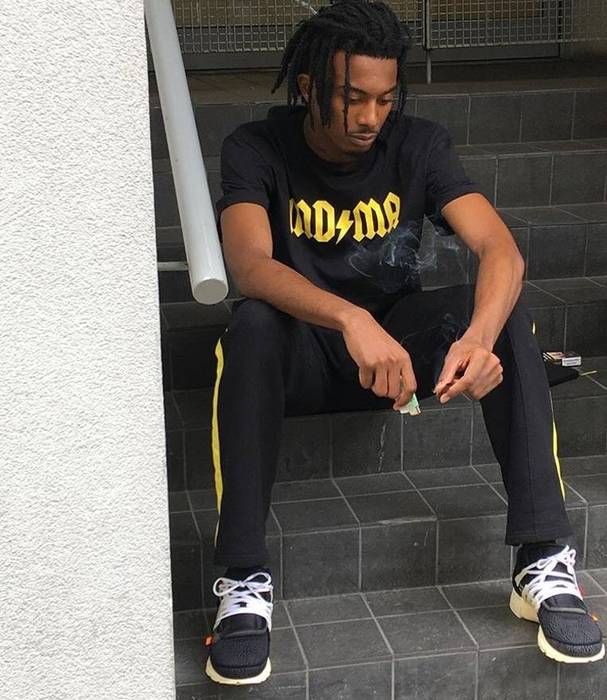 FASHION CRIMINAL LONDON | BLACK & YELLOW TEE (BLACK/YELLOW) MDMA Tシャツ ロゴ グラフィック プリント トップス メンズ ブラック イエロー