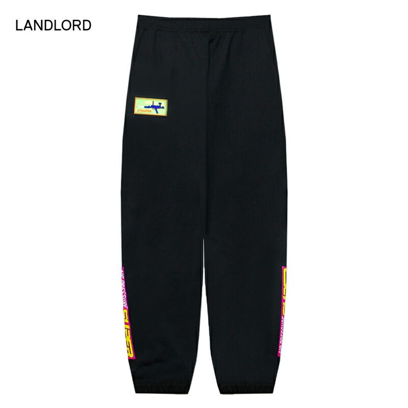 LANDLORD NEW YORK | AIR PRESSURE FLEECE PANTS (BLACK) スウェットパンツ ジョガーパンツ ジャージ ボトムス メンズ ブラック