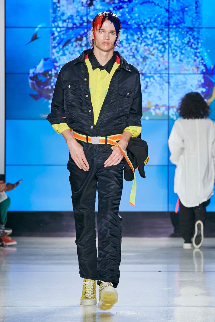 LANDLORD NEW YORK | LL NYLON DENIM PANTS (BLACK) ナイロンパンツ スリムフィット テーパード ストレート ボトムス メンズ ブラック