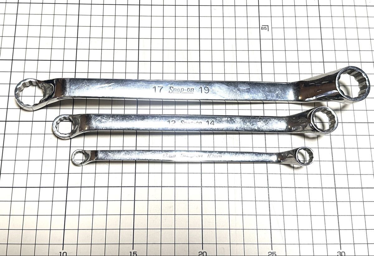 Snap-on スナップオン 旧ロゴ 60° ディープ オフセット メガネ レンチ 3本セット XOM ハンドツール 整備 工具