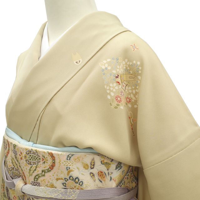 中古】 訪問着 着物 リサイクル フォーマル 正絹 袷 手描き友禅 本加工