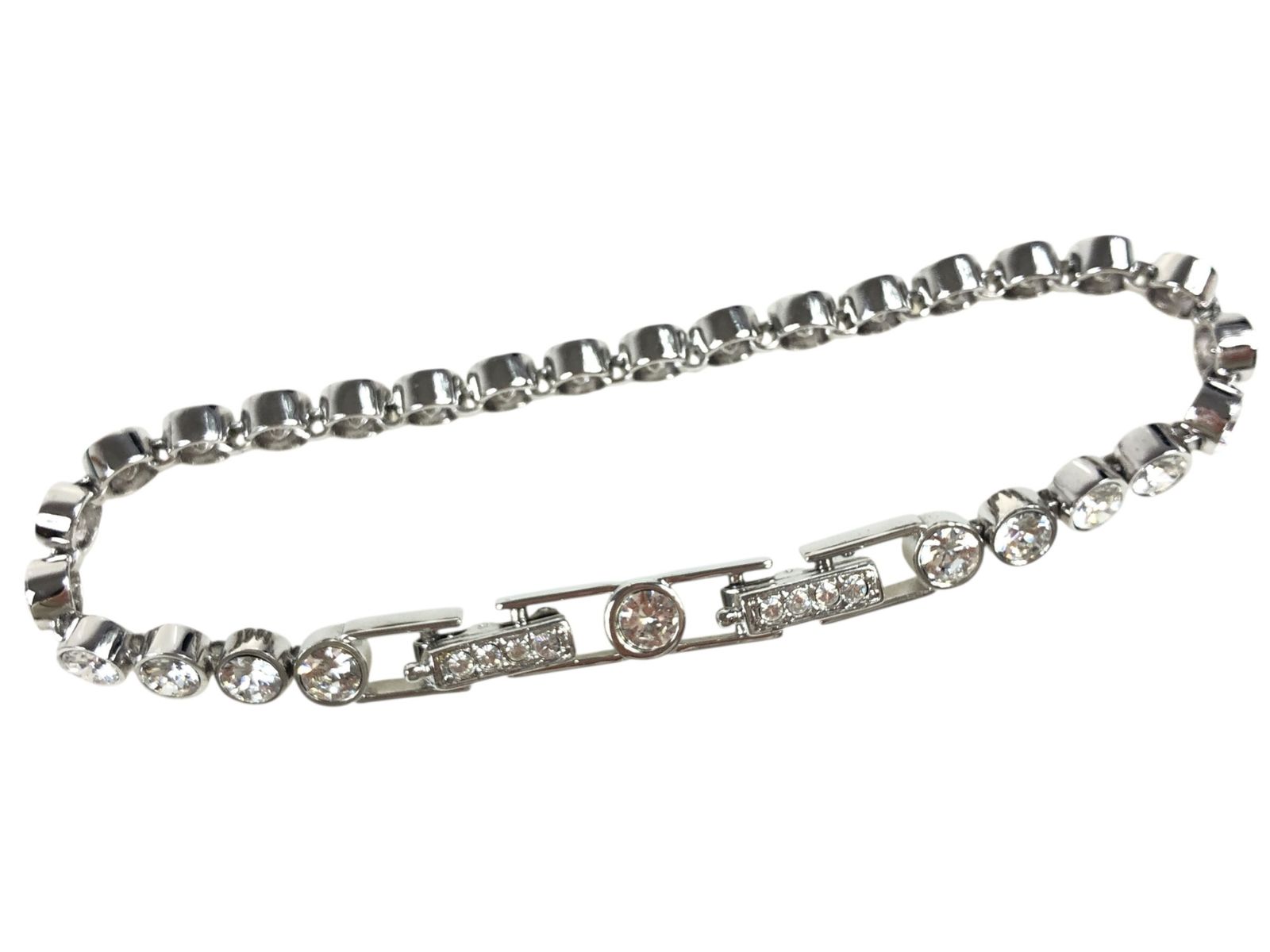 Swarovski チェーンブレスレット クリスタル Lサイズ ブランドアクセサリー 美品 スワロフスキー SWAROVSKI クリスタル