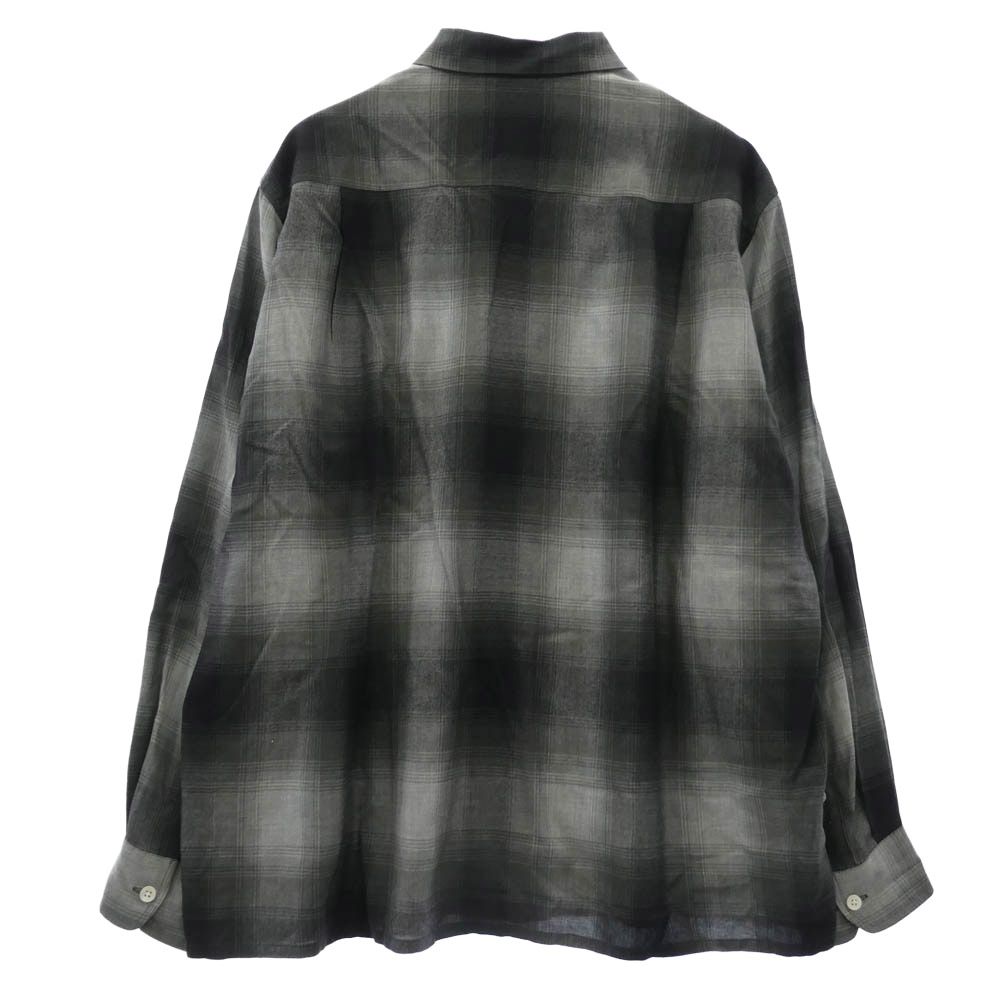 WACKO MARIA ワコマリア OMBRE CHECK OPEN COLLAR SHIRT L/S オンブレ