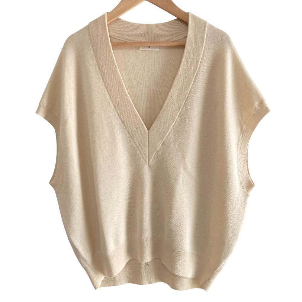 良品 23AW TB TOMORROWLAND .B トゥモローランドビー カシミヤ100％ Vネックベスト サイズF アイボリー レディース 古着 中古 USED 良品 23AW TB TOMORROWLAND .B トゥモローランドビー カシミヤ100％ V