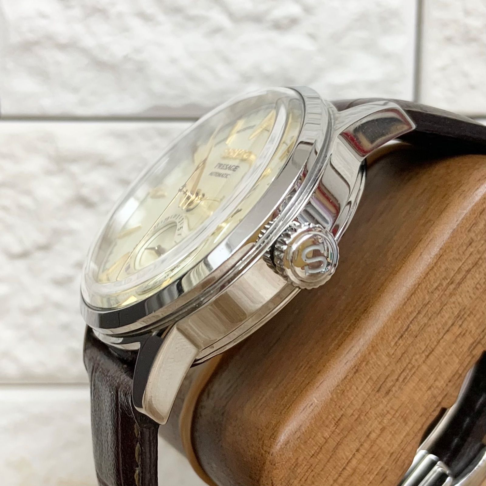 美品】 SARY107 カクテルタイム 自動巻 腕時計 パワーリザーブ付き 