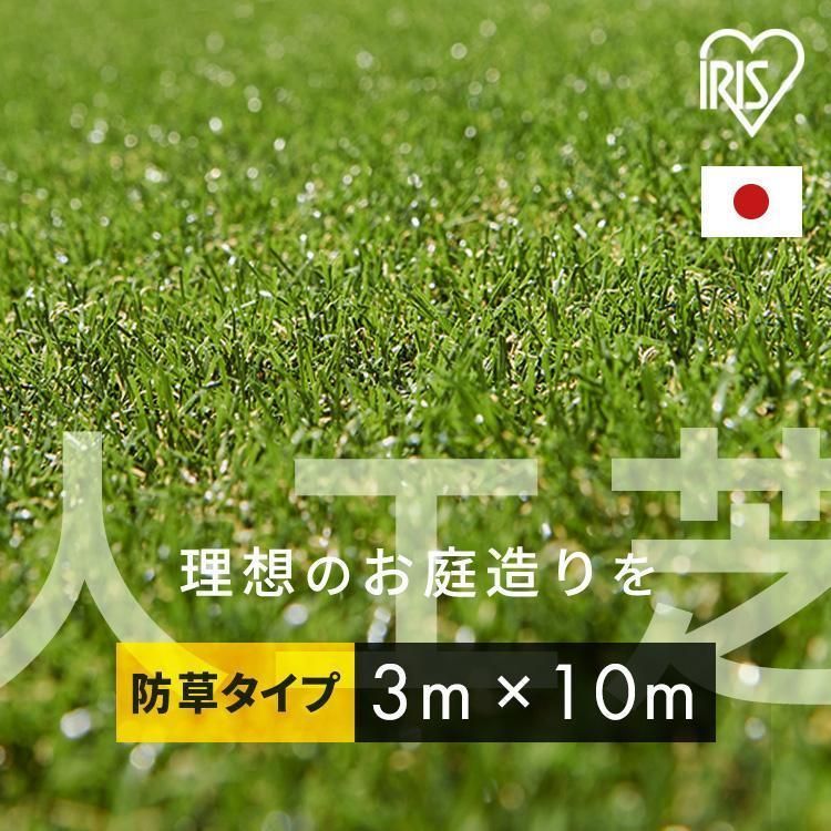 アイリスオーヤマ 国産 防草人工芝 3m×10m 芝丈3cm 防カビ仕様 簡単カット 防草仕様で雑草対策不要 RP-30310 U字釘72本付