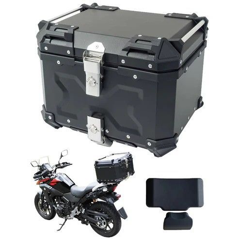 2338 バイク用 リア ボックス 45L ブラック 鍵ロック機能付き 防塵
