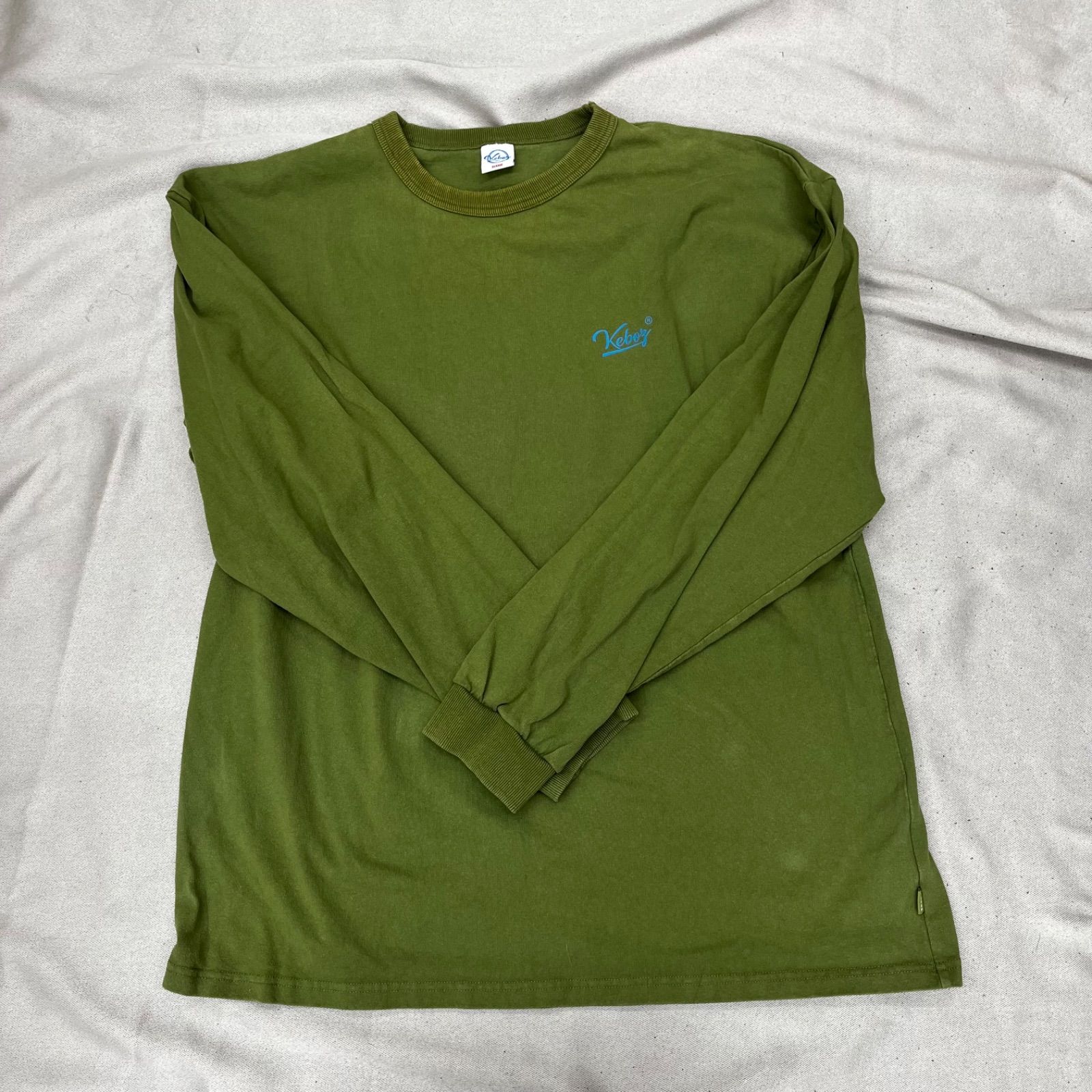 keboz ケボズ ロンT Tシャツ カットソー プリントTシャツ 長袖 カーキ 