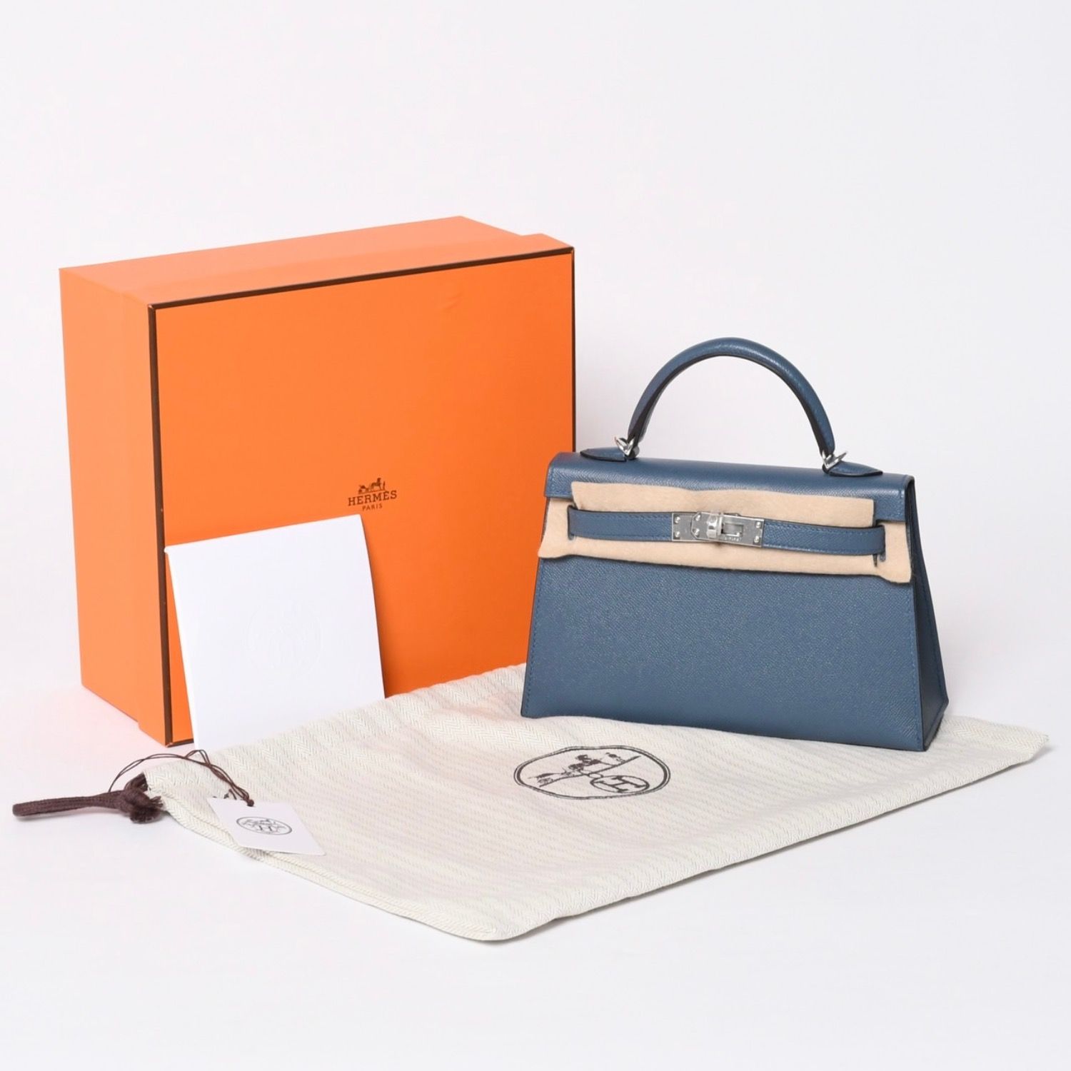 新品未使用 エルメス HERMES G刻印 ミニケリー2 ブルータンペット 